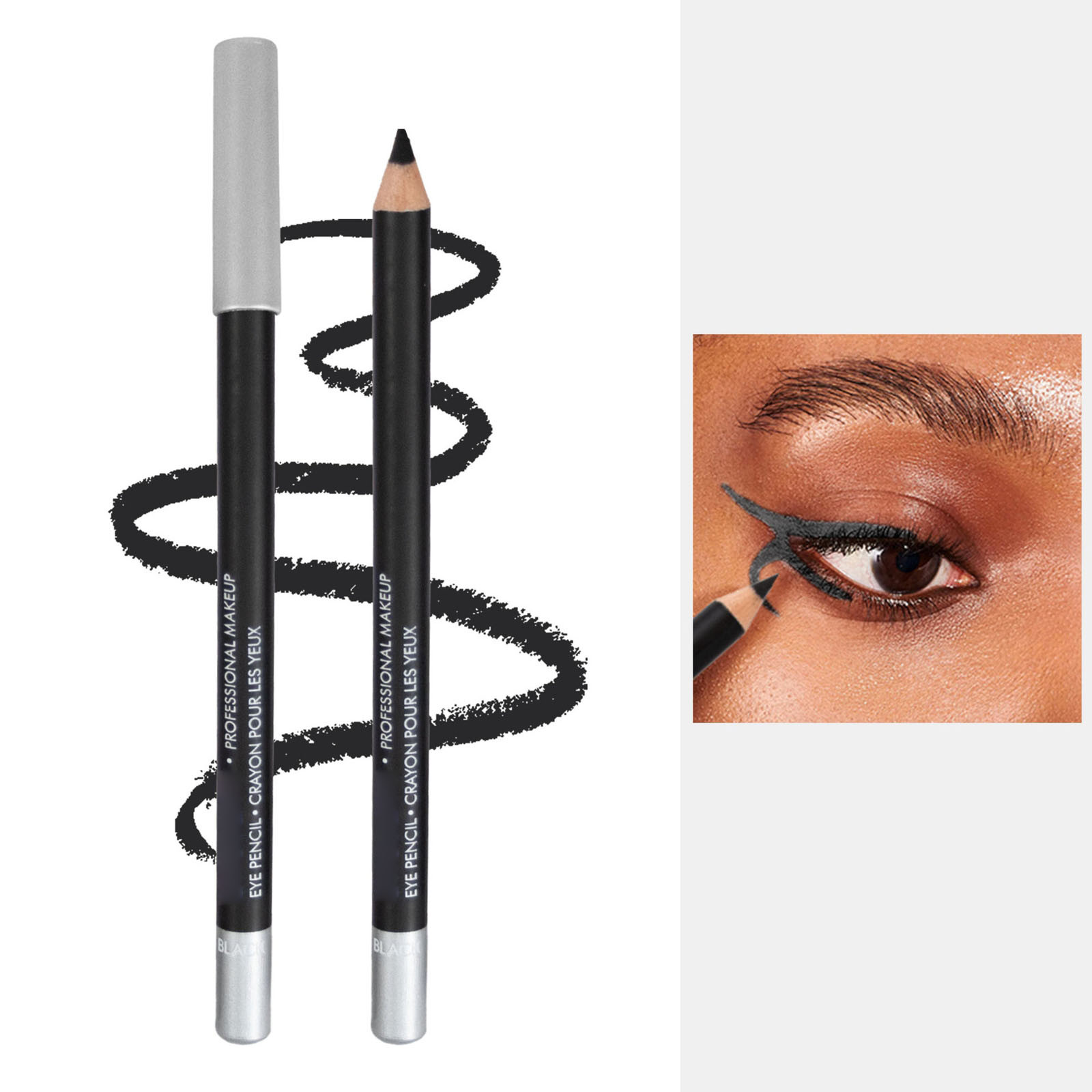thumbnail image 2 of Lápiz de Maquillaje de 6 Colores de Doble Uso - Resistente al Agua y de Larga Duración - Lápiz de Cejas y Delineador de Ojos en Uno, Mango de Madera - para Looks Naturales o Atrevidos, 2 of 2